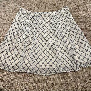 Banana Republic White Summer Skirt Size 10 Plaid Black Girly Short Mini